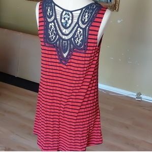 Red and blue summer dress